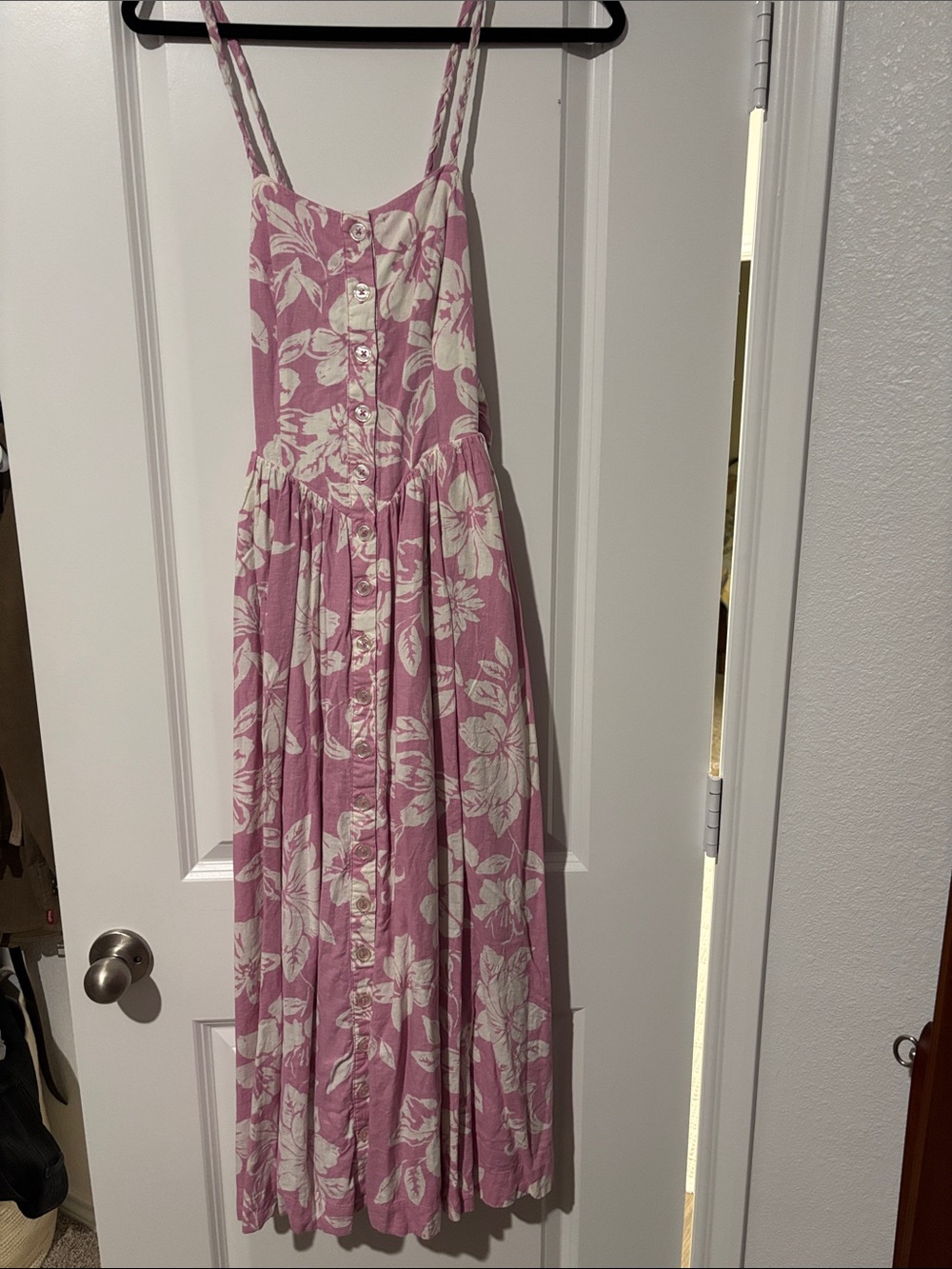 Free People Pink and White Floral Maxi Dress
